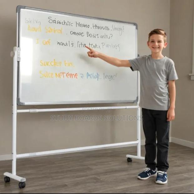 90x120cm Mobile Whiteboard With Wheels Adjustable Height for Office - main view