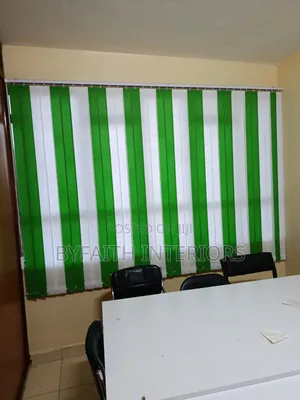 Fern Green and Pure White Office Blinds