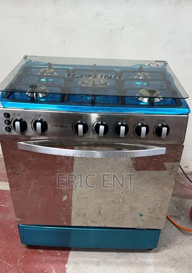 60*90 Unitech 5 Burner Freestanding Full Gas Cooker