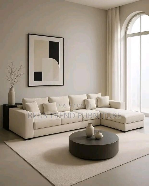6-Seater L Seat Off-White Sofa - thumbnail 2