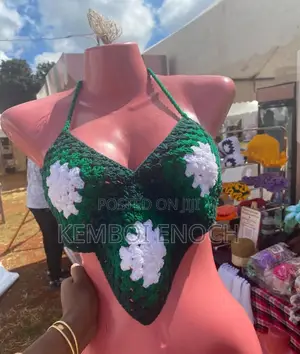 Handmade Granny Square Crochet Halter Crop Top