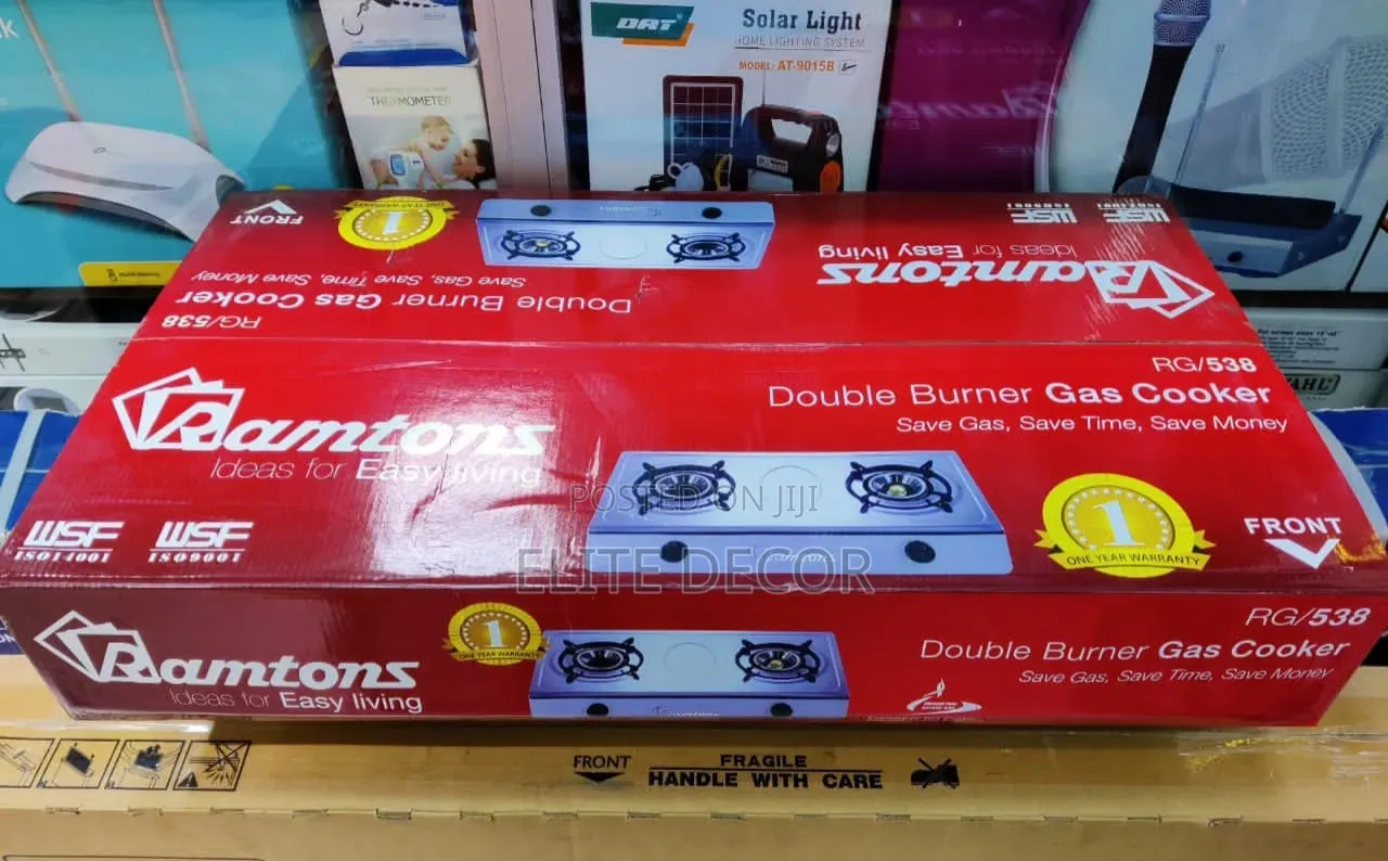 Ramtons RG/538 Double Burner Gas Cooker – Stainless Steel