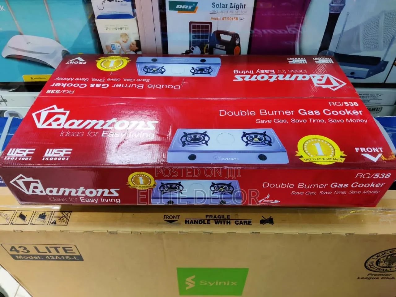 Ramtons RG/538 Double Burner Gas Cooker – Stainless Steel