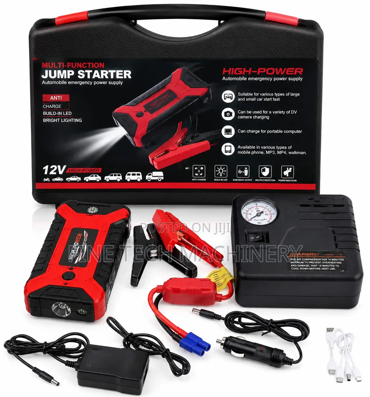 Multifunctional Car Jump Starter With Air Compressor