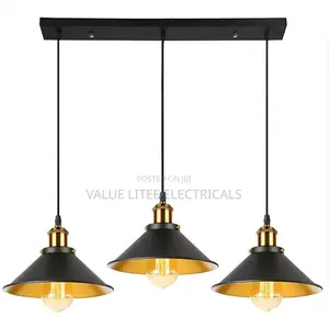 3 Pendant Chandelier Black