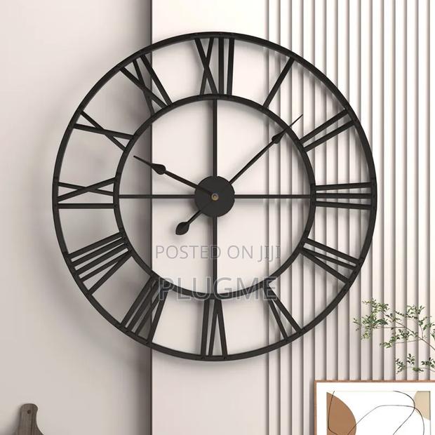 Modern Oversized Roman Numeral Wall Clock - thumbnail 2
