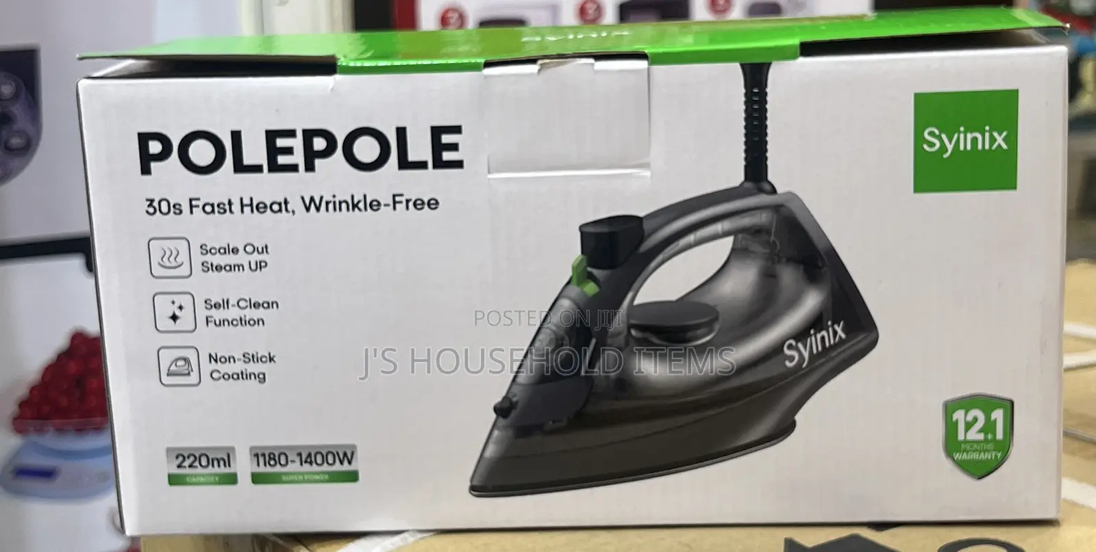 Syinix Steam Iron Box – Non-Stick Soleplate.