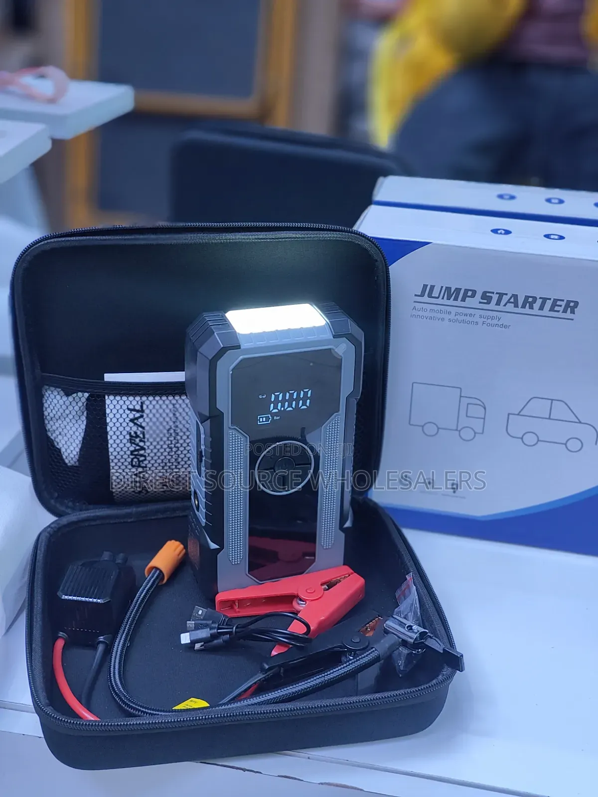 NO MORE BOOSTER CABLES: Smart Portable Car Jump Starter Power Bank