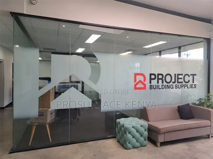 Logo Frosted Glass Film | Office Branding Solution