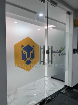 Logo Frosted Glass Film | Office Branding Solution