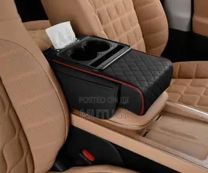 Auto Center Console Armrest Cushion With 2 Cups Holder ,Tissue Holder