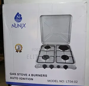 Nunix LT04-02 Table Top Cooker – 3 Gas Burners + 1 Electric Hot Plate