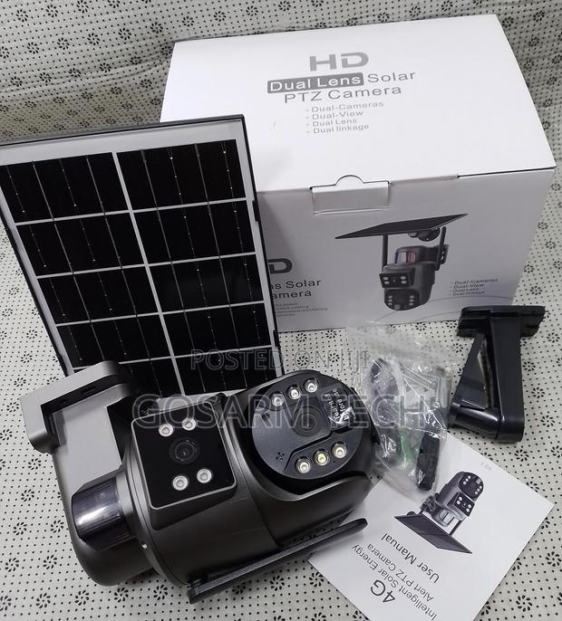 Ubox Dual Lens Siren 4mp 4G Solar Powered Camera Night Vision