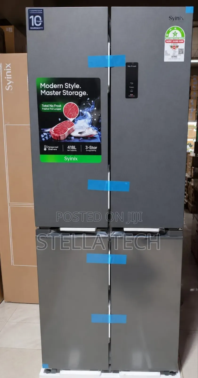 Syinix 421 Litres GLASS FOUR DOOR Refrigerator