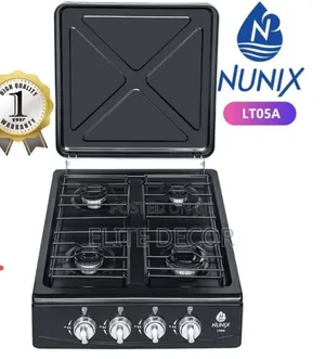 Nunix LT05A 4-Burner Table Top Gas Cooker – Black