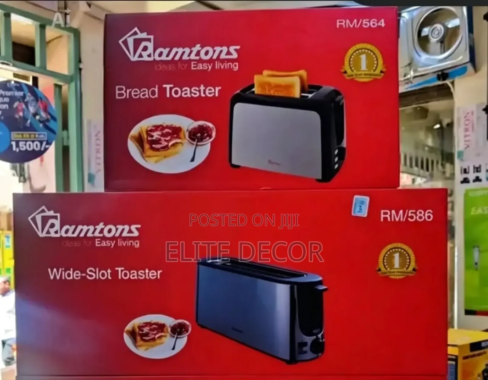 Ramtons RM/564 2-Slice Pop-Up Toaster – Stainless Steel With Defrost