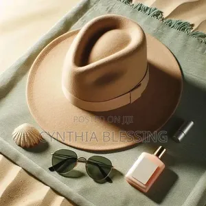 Fashion Wool Blend Felt Fedora Hat_beige