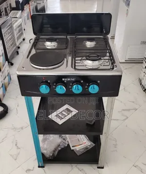 Rebune 3 Gas + 1 Electric Standing Cooker With Storage Shelves