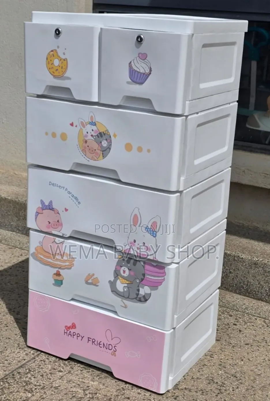 Kids Collapsible Plastic Chest of Drawer/Storage Cabinet