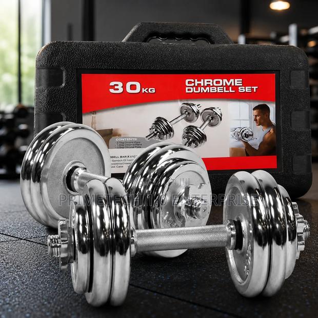 Adjutable 30kgs Chrome Dumbells - main view