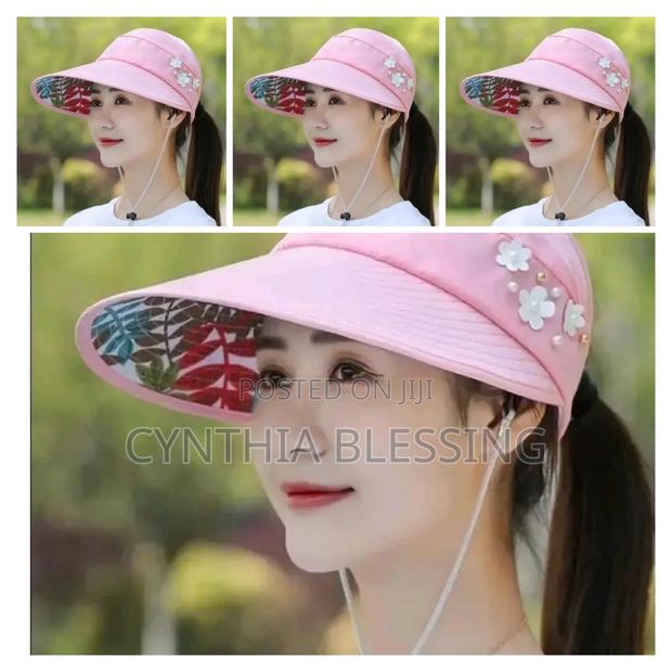 Foldable Sun Visor Hat Pink - thumbnail 2