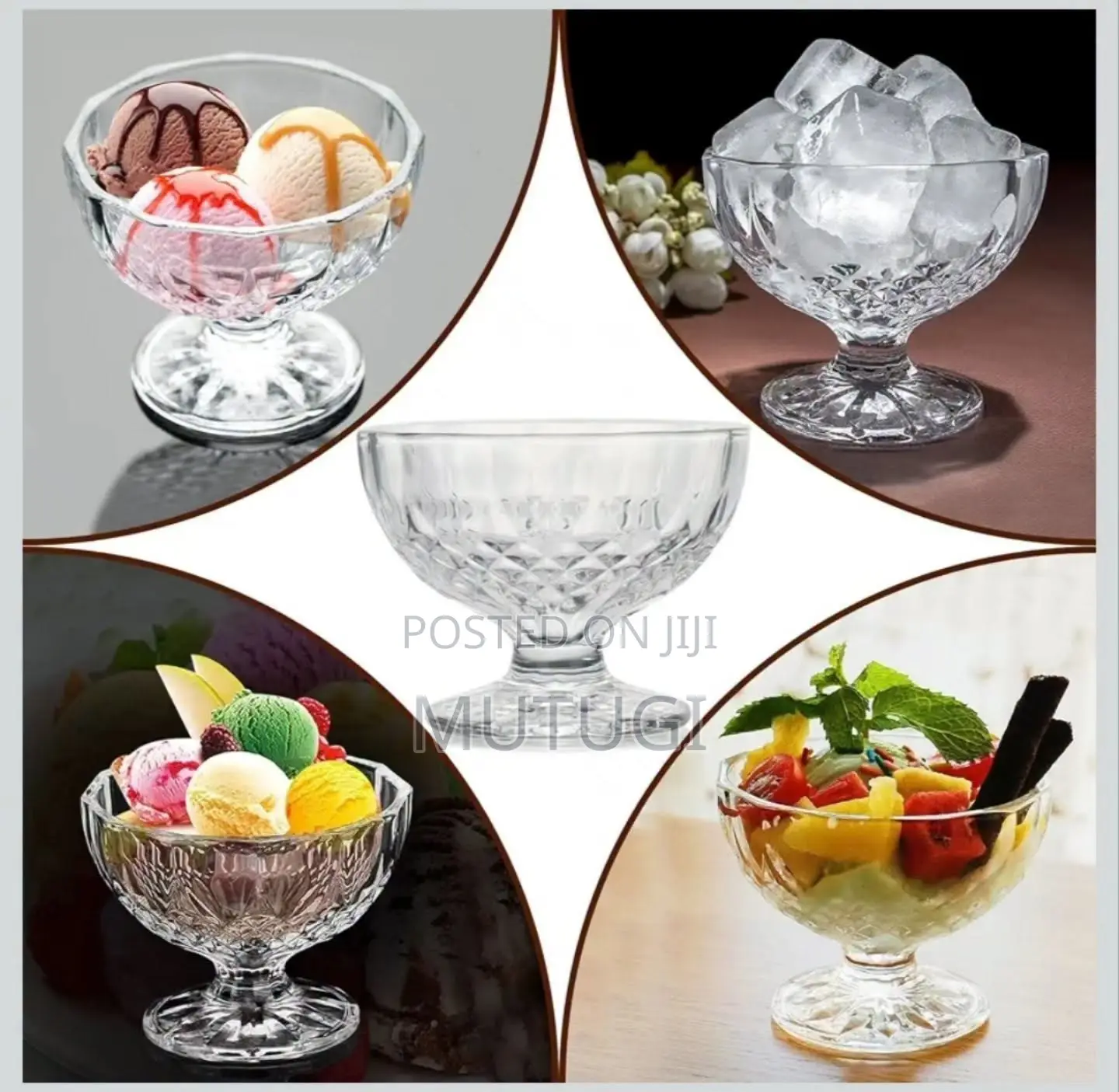 6Pcs Ice Cream Glass Cup