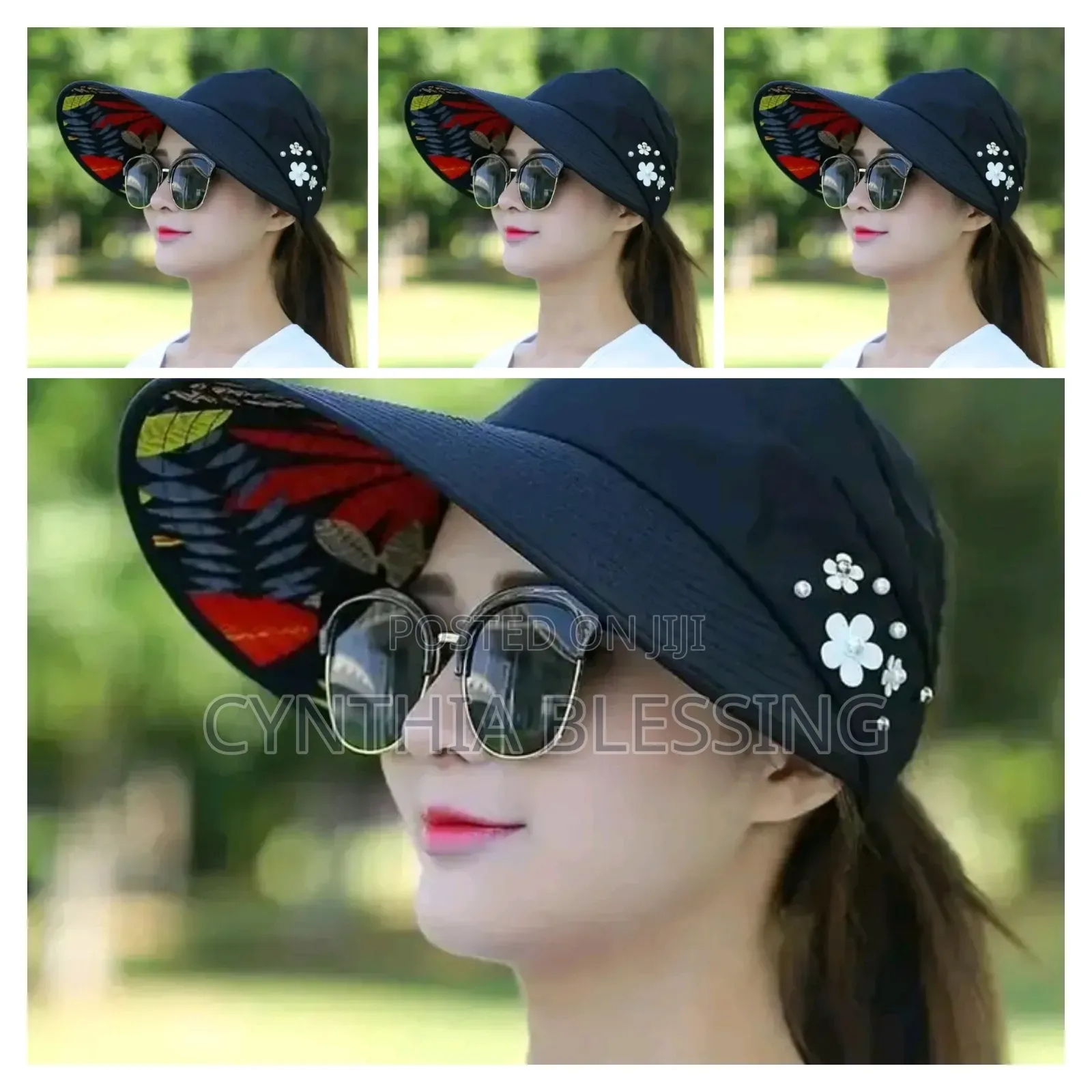 Foldable Sun Visor Hats Black