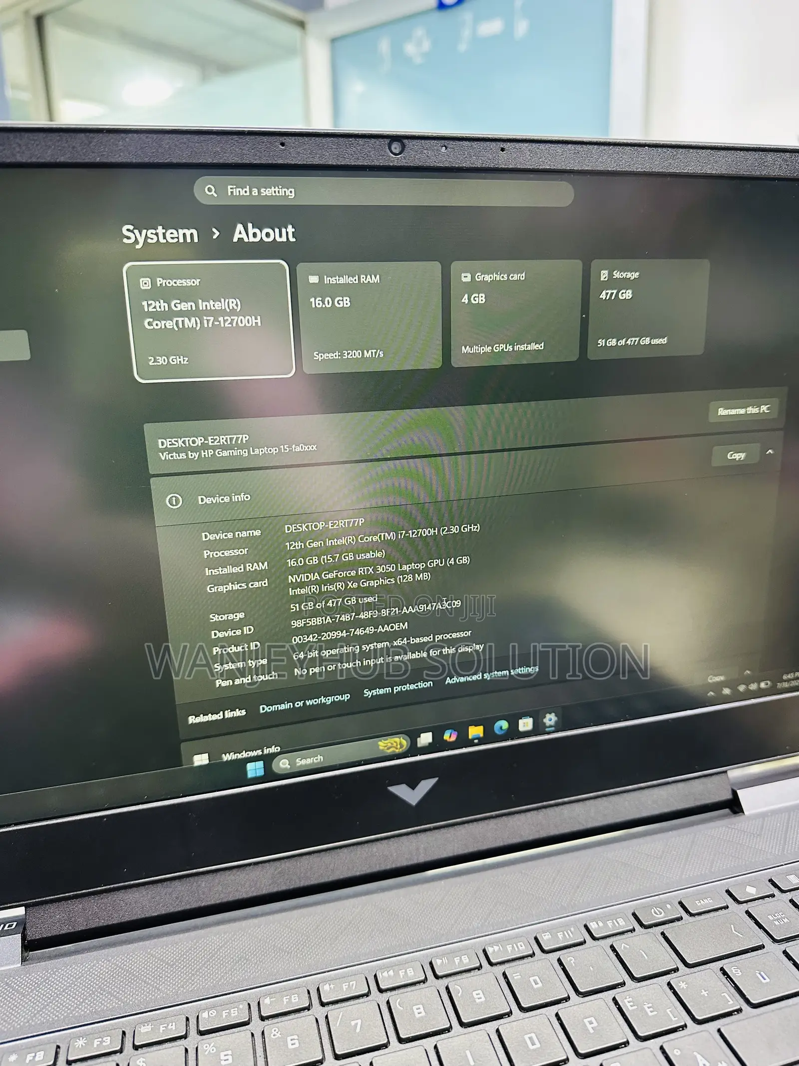 Laptop HP Victus 15 16GB Intel Core i7 SSD 512GB