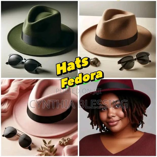 Classy Fedora Hats Wide Brim Smooth Felt - main view