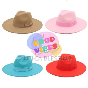 Classy Fedora Hats Wide Brim Smooth Felt