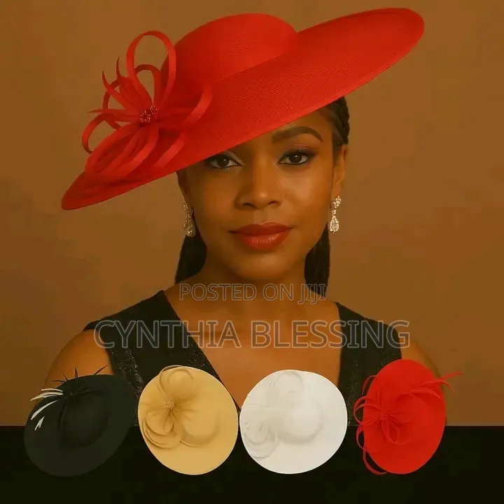 Headpiece Fascinator Red Black Yellow White