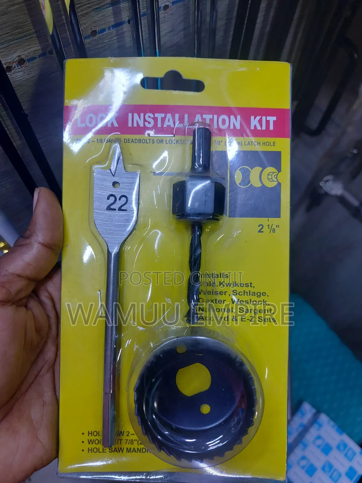 3-Piece Door Lock Installation Kit