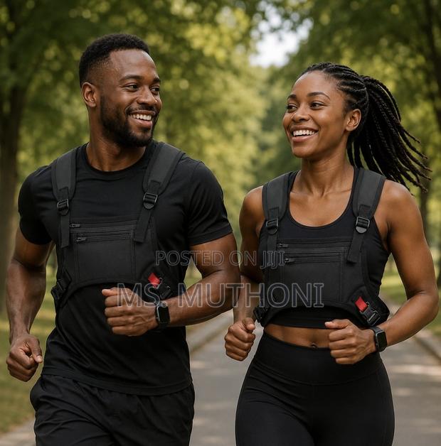 All Black Utility Chest Pack Running/ Hiking / Cycling Vest