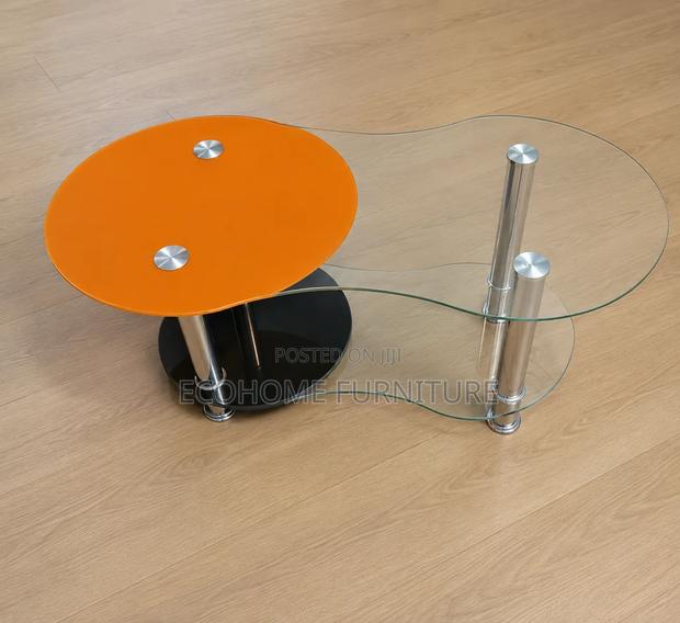 Modern Curved Tempered Glass Coffee Table