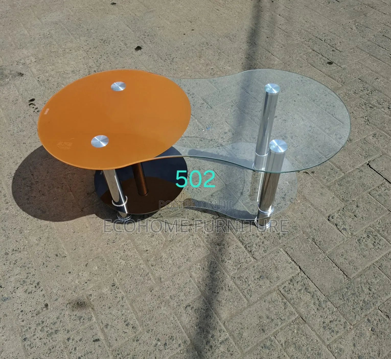 Modern Curved Tempered Glass Coffee Table