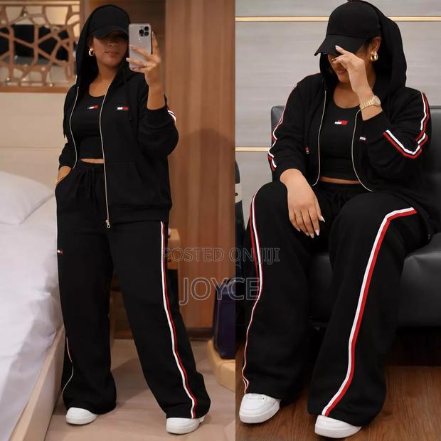 3 Piece Wide Leg Designer Tracksuit - thumbnail 5
