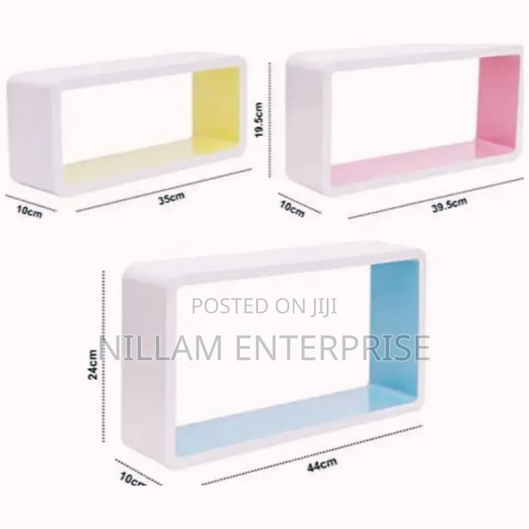 3Pcs Plastic Wood Floating Shelves