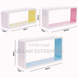 3Pcs Plastic Wood Floating Shelves