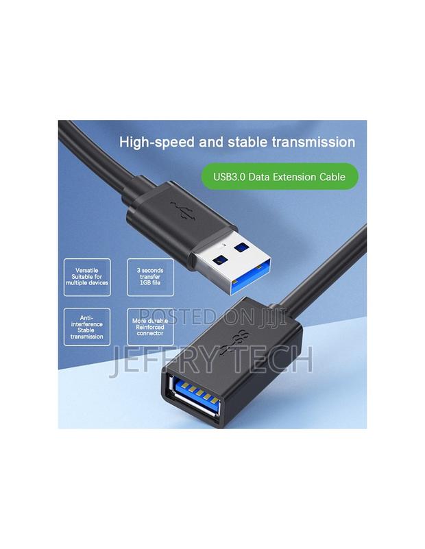 1M USB 3.0 Extension Cable Cord Male to Female for Data and Power - thumbnail 2