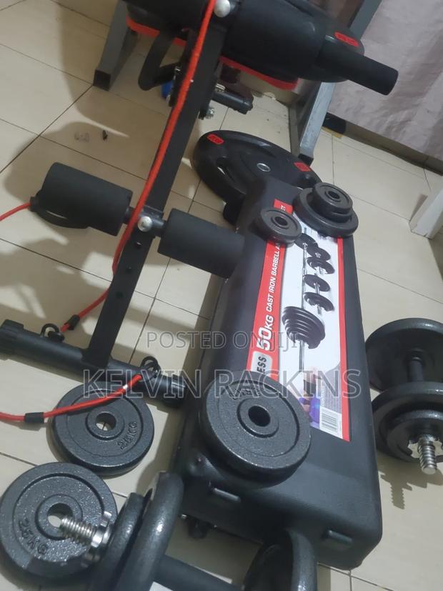 50kgs Cast Iron Barbell and Dumbell Set - thumbnail 8