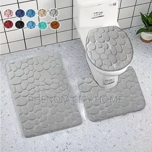Solid Simple 3pc Toilet Mats