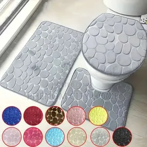 Solid Simple 3pc Toilet Mats