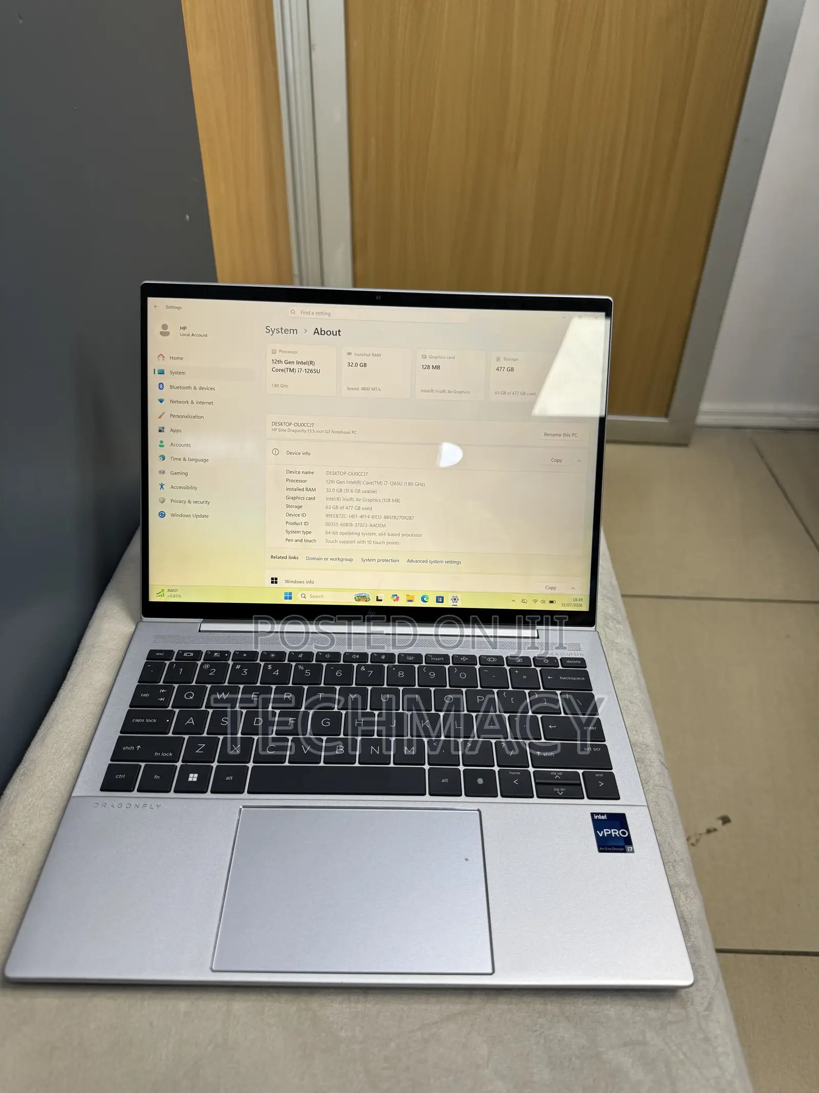 Laptop HP Dragonfly G3 32GB Intel Core i7 SSD 512GB