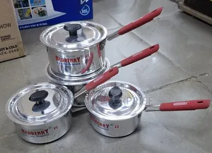 Redberry Stainless Steel Cookware 8pc Set With Rubber Handle
