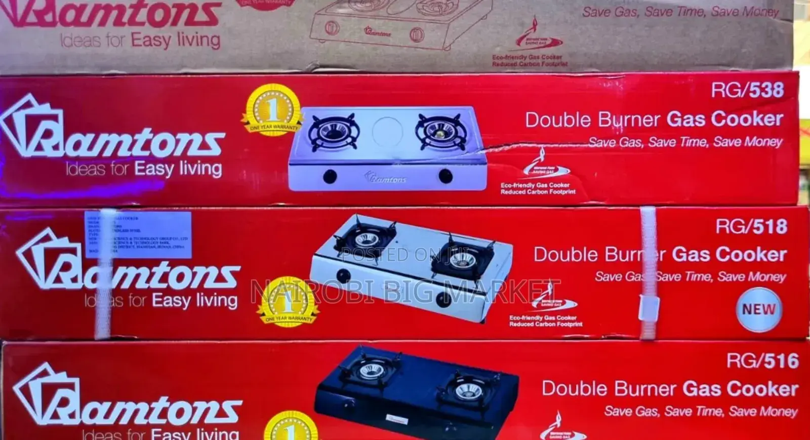 *Ramtons 2Burner Gas Cookers:* Rg/544