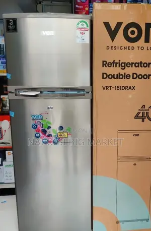*Von Double Door Fridge 181Litres Direct Cool v/81