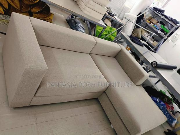 Beige L-Shaped Sofa/Clean, Brand New Sofa - thumbnail 2