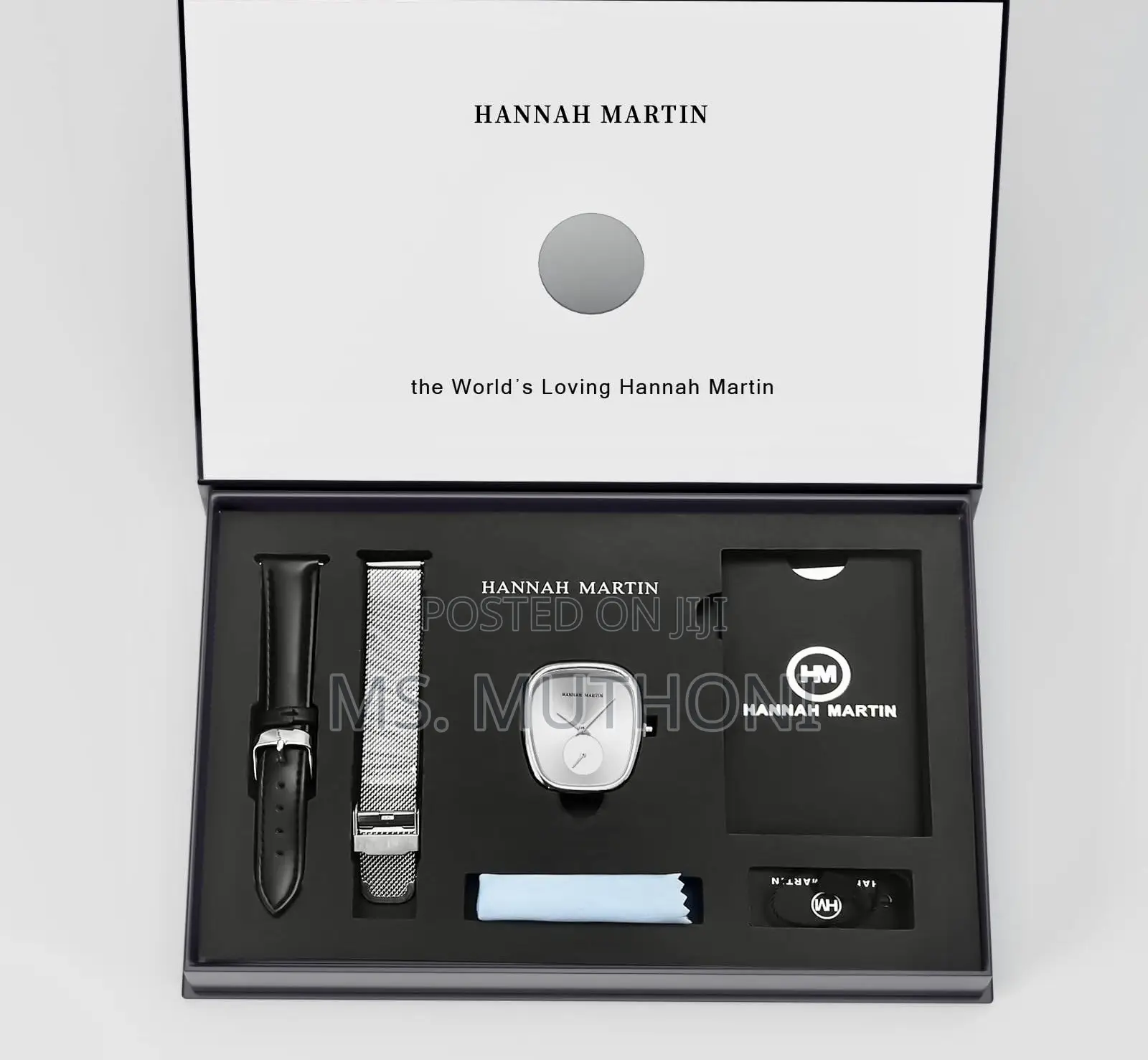 Hannah Martin Women's Curved Tonneau Watch Gift Set
