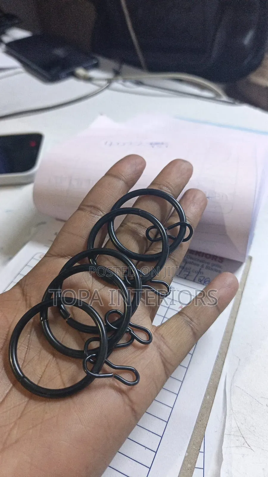 Black Circular Metal Curtain Rings