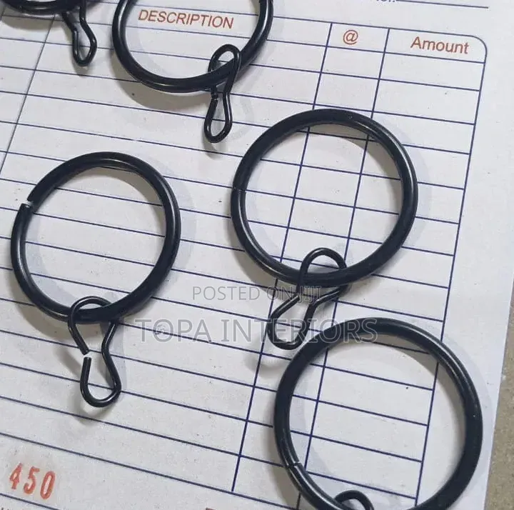 Black Circular Metal Curtain Rings